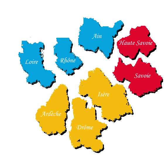 Carte de la Région Rhône-Alpes