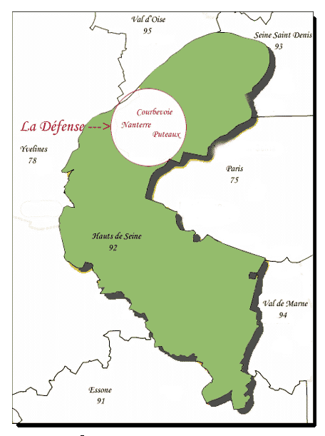 Carnets de voyages en le de France carte des hauts de Seine